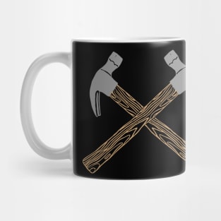 Crossed Hammer Tools Carpenter Mechanics Carpentry Mug